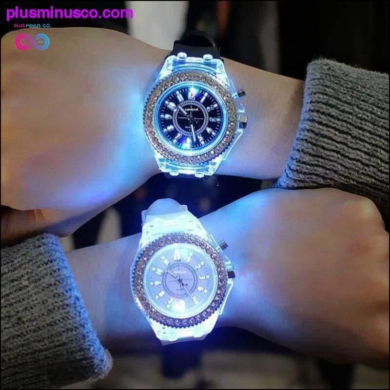 Plus Minus Co Led Flash Luminous Watch Personality trends students lovers