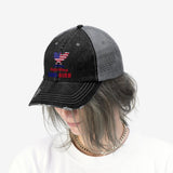 Plus Minus Co Left wing or right wing Unisex Trucker Hat, view 3