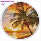 Plus Minus Co Leopard Beach Round Towel Tassels 3D Printed Sun Beach, view 5