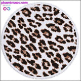 Plus Minus Co Leopard Beach Round Towel Tassels 3D Printed Sun Beach, view 6