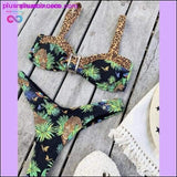 Plus Minus Co Leopard swimsuit female Sexy string lace up bikini 2020 High, view 2