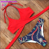 Plus Minus Co leopard swimsuit snake print bikini sexy cross bandage, view 2