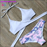 Plus Minus Co leopard swimsuit snake print bikini sexy cross bandage, view 5