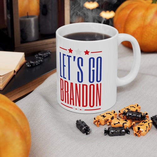 Plus Minus Co Let's Go Brandon 11oz Ceramic Mug, Conservative Gifts, Republican Gifts,Lets Go Brandon Mug, Nascar Mug, Dad Nascar, Nascar Fan Mug
