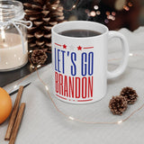 Plus Minus Co Let's Go Brandon 11oz Ceramic Mug, Conservative Gifts, Republican Gifts,Lets Go Brandon Mug, Nascar Mug,  Dad Nascar, Nascar Fan Mug, view 2