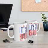 Plus Minus Co Let's Go Brandon 11oz Ceramic Mug, Conservative Gifts, Republican Gifts,Lets Go Brandon Mug, Nascar Mug,  Dad Nascar, Nascar Fan Mug, view 3