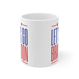 Plus Minus Co Let's Go Brandon 11oz Ceramic Mug, Conservative Gifts, Republican Gifts,Lets Go Brandon Mug, Nascar Mug,  Dad Nascar, Nascar Fan Mug, view 4