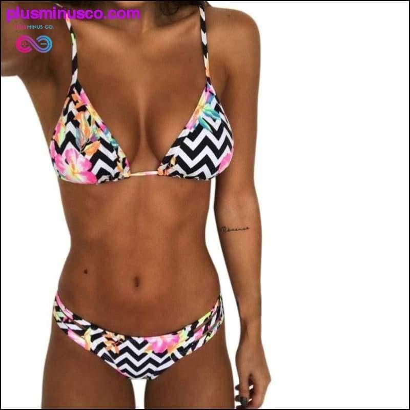 Plus Minus Co Letter Mini Women's Sexy Swimwear women Bandage Bikini