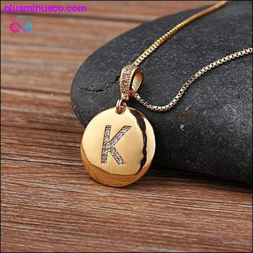 Plus Minus Co Letter Necklace Gold 26 Letters Charm Necklaces Pendants