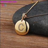 Plus Minus Co Letter Necklace Gold 26 Letters Charm Necklaces Pendants, view 4