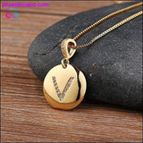 Plus Minus Co Letter Necklace Gold 26 Letters Charm Necklaces Pendants, view 5