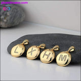 Plus Minus Co Letter Necklace Gold 26 Letters Charm Necklaces Pendants, view 6