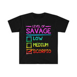 Plus Minus Co Level Of Savage Scorpio T-Shirts, Scorpio Women Gift || Scorpio Birthday Gift, scorpio tee || Scorpio Gift Ideas || Gift for Scorpios, view 2