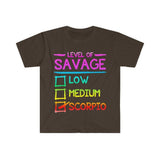 Plus Minus Co Level Of Savage Scorpio T-Shirts, Scorpio Women Gift || Scorpio Birthday Gift, scorpio tee || Scorpio Gift Ideas || Gift for Scorpios, view 5