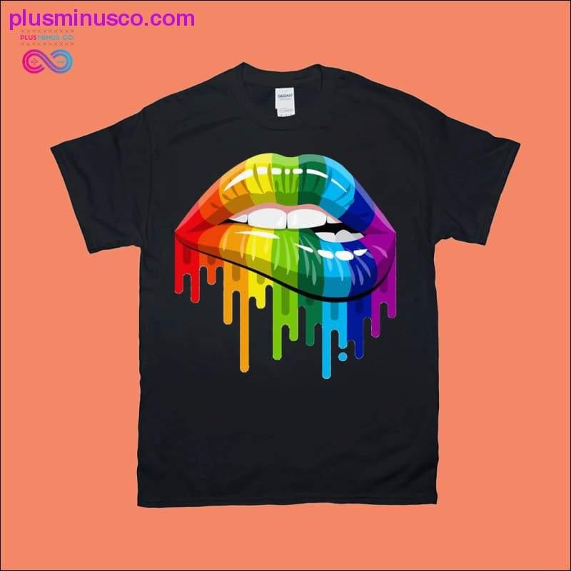 Plus Minus Co LGBT Lips | Rainbow Color T-Shirts