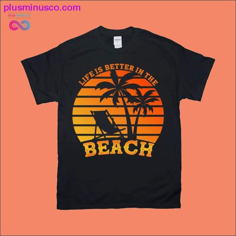 Plus Minus Co Life is better in the Beach | Retro Sunset T-Shirts