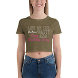 Plus Minus Co Life of the virtual party, sexy and digitally savvy Women’s Crop Tee || Virtual party sexy top, view 6