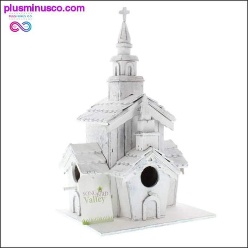 Plus Minus Co Little White Chapel Birdhouse ll PlusMinusco.com