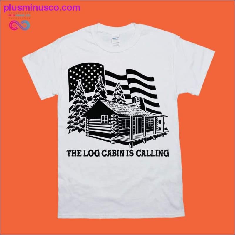 Plus Minus Co Log Cabin is Calling American Flag T-Shirts