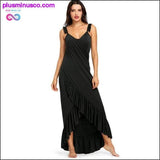 Plus Minus Co Long Flounce Wrap Cover Up Dress Summer Halter Ruffles High, view 3