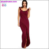 Plus Minus Co Long Flounce Wrap Cover Up Dress Summer Halter Ruffles High, view 4