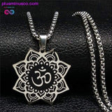 Plus Minus Co Lotus Stainless Steel Chain Necklace for Men Silver Color, view 4
