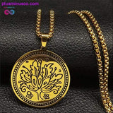 Plus Minus Co Lotus Stainless Steel Chain Necklace for Men Silver Color, view 5