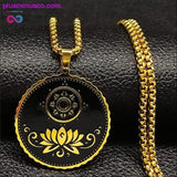 Plus Minus Co Lotus Stainless Steel Chain Necklace for Men Silver Color, view 6