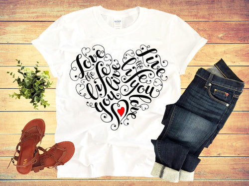 Plus Minus Co Love The Life You Live, Live The Life You Love  T-Shirts,Good Vibe Tribe Tee, Gift for Mom, Gift For Her, Love