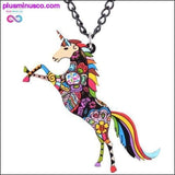 Plus Minus Co Lovely and Long Colorful Unicorn Necklace and Pendant For, view 2