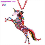 Plus Minus Co Lovely and Long Colorful Unicorn Necklace and Pendant For, view 6