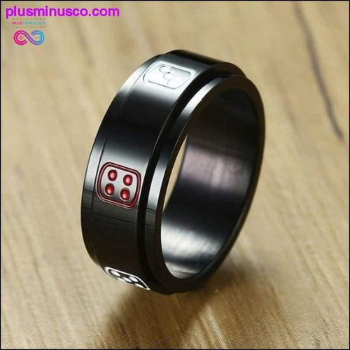 Plus Minus Co Luck 7 Vegas Creative Dice Pips Spinner Meditation Ring in