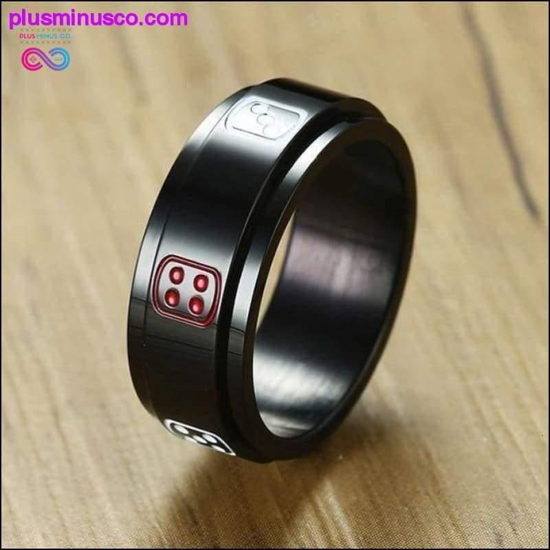 Plus Minus Co Luck 7 Vegas Creative Dice Pips Spinner Meditation Ring in