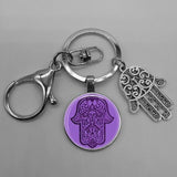 Plus Minus Co Lucky Hamsa Fatima Hand Eyes Keychains Charm Amulet Purse Bag Buckle Pendant For Car Keyrings key chains holder women, view 3