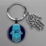 Plus Minus Co Lucky Hamsa Fatima Hand Eyes Keychains Charm Amulet Purse Bag Buckle Pendant For Car Keyrings key chains holder women, view 2