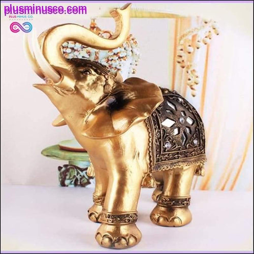 Plus Minus Co Lucky Wealth Figurine and Elegant Feng Shui Elephant Home