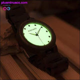 Plus Minus Co Luminous Dial Zebra Ebony Wood Watch with Strap, view 2