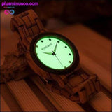 Plus Minus Co Luminous Dial Zebra Ebony Wood Watch with Strap, view 3