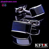 Plus Minus Co Luxury Blue Stone Square Cufflinks for Men, view 2