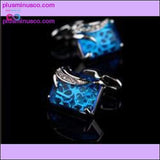 Plus Minus Co Luxury Blue Stone Square Cufflinks for Men, view 5