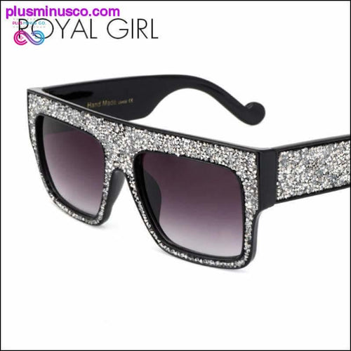 Plus Minus Co Luxury Crystal Oversize Sunglasses for Women - 100% UV400