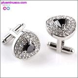 Plus Minus Co Luxury Cuff-links Zircon Black, Purple, and White Crystal, view 2