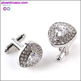 Plus Minus Co Luxury Cuff-links Zircon Black, Purple, and White Crystal, view 4