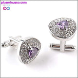 Plus Minus Co Luxury Cuff-links Zircon Black, Purple, and White Crystal, view 5