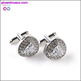 Plus Minus Co Luxury Cuff-links Zircon Black, Purple, and White Crystal, view 6
