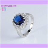 Plus Minus Co Luxury Engagement Ring with Silver Color Crystal for Women, view 6
