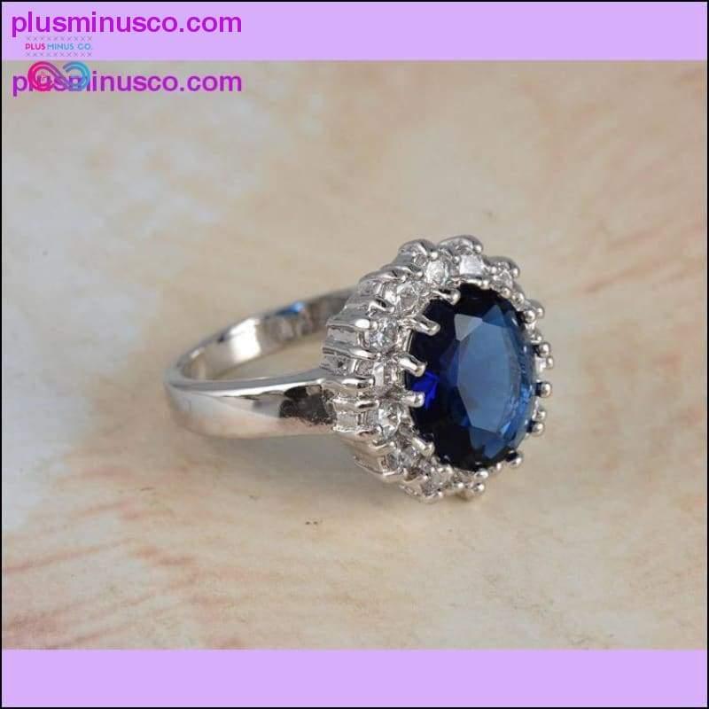 Plus Minus Co Luxury Engagement Ring with Silver Color Crystal