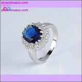 Plus Minus Co Luxury Engagement Ring with Silver Color Crystal, view 2