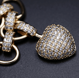 Plus Minus Co Luxury Heart shape Bracelet Full High Quality Cubic Zirconia, view 5