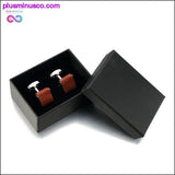 Plus Minus Co Luxury Natural Rosewood Square Tie Clips & Cufflinks For Men, view 3